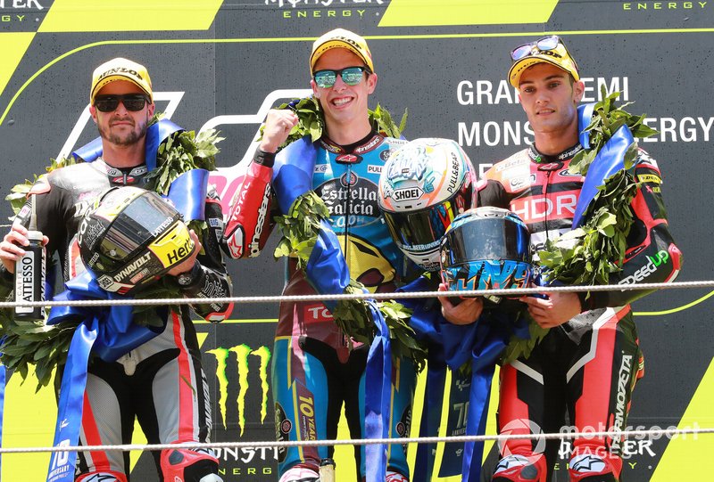 Podium: 1. Alex Marquez, 2. Tom Lüthi, 3. Jorge Navarro