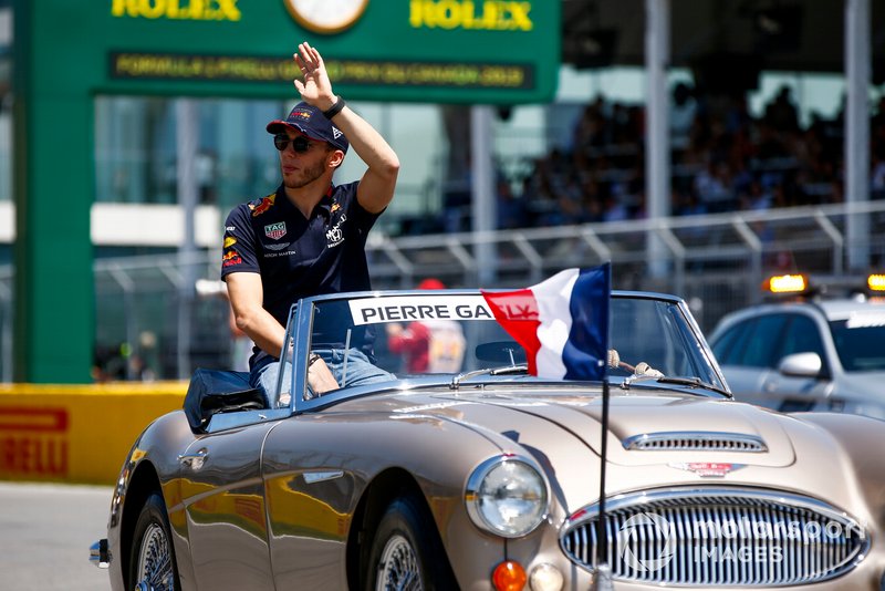Pierre Gasly, Red Bull Racing, in the drivers parade