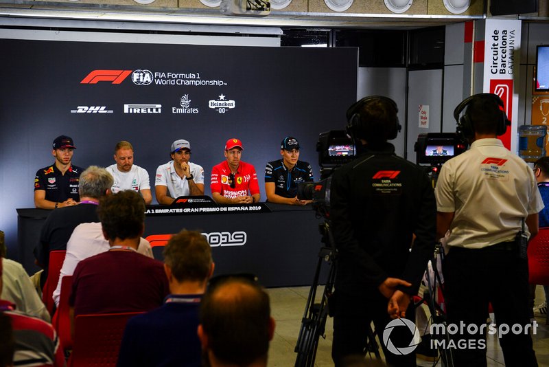 Pierre Gasly, Red Bull Racing, Valtteri Bottas, Mercedes AMG F1, Carlos Sainz Jr, McLaren, Sebastian Vettel, Ferrari y George Russell, Williams Racing en Conferencia de Prensa