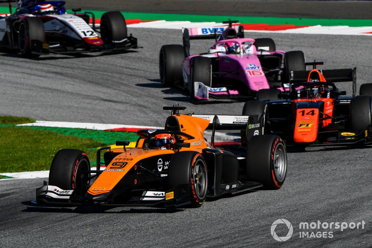 Jack Aitken, Campos Racing, precede Nobuharu Matsushita, MP Motorsport, Artem Markelov, BWT HWA Racelab, e Pedro Piquet, Charouz Racing System