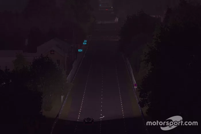 Acción nocturna de la pista