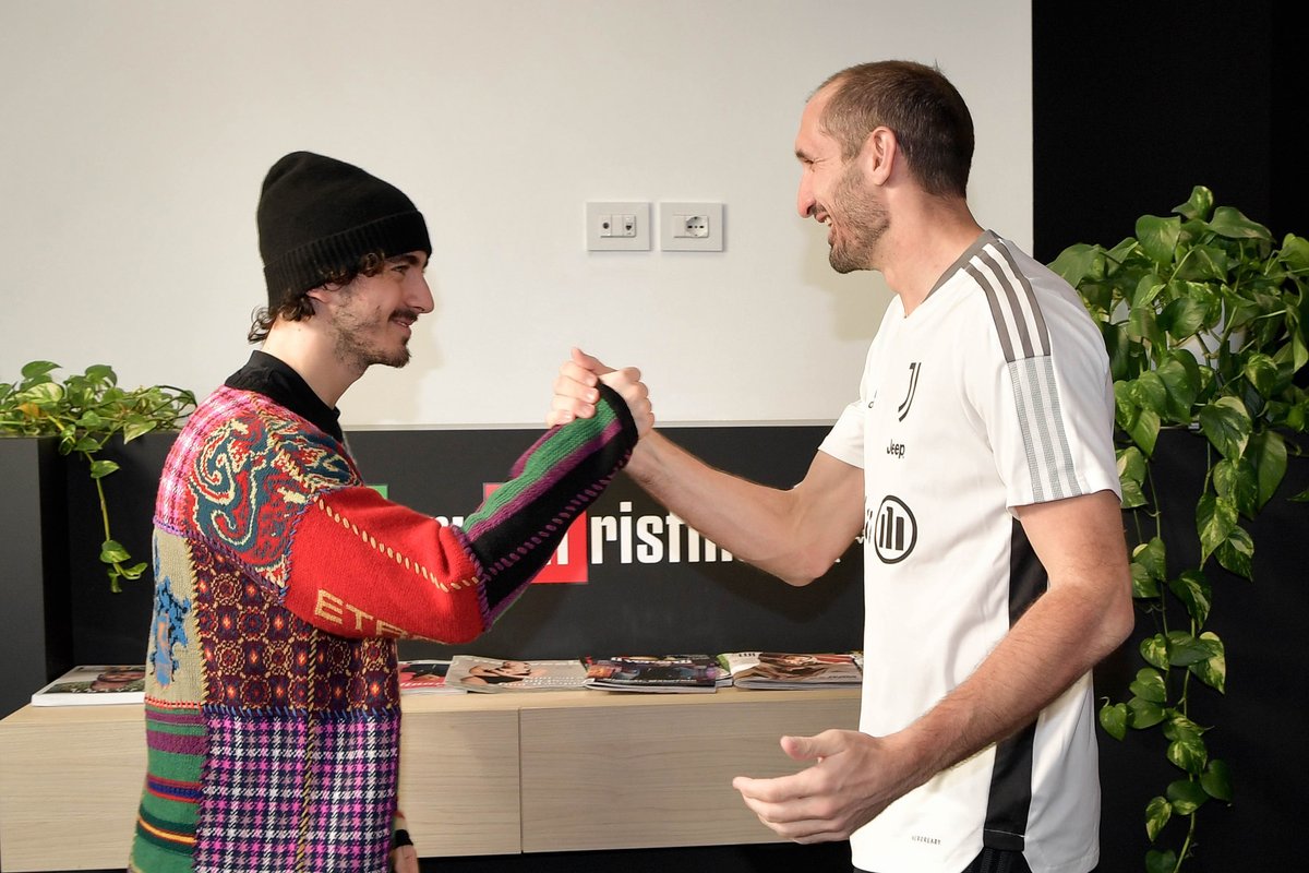 Calciatore della Juventus Giorgio Chiellini incontra Francesco Bagnaia