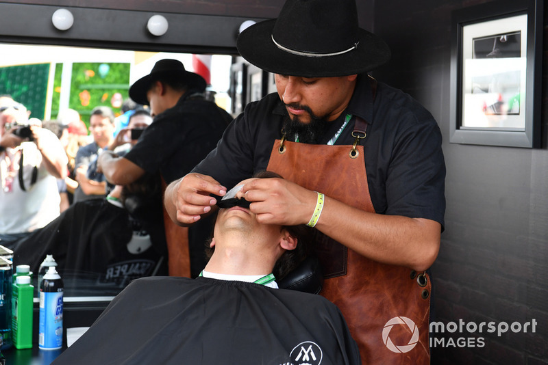 Esteban Gutierrez at Movember Barbers shop
