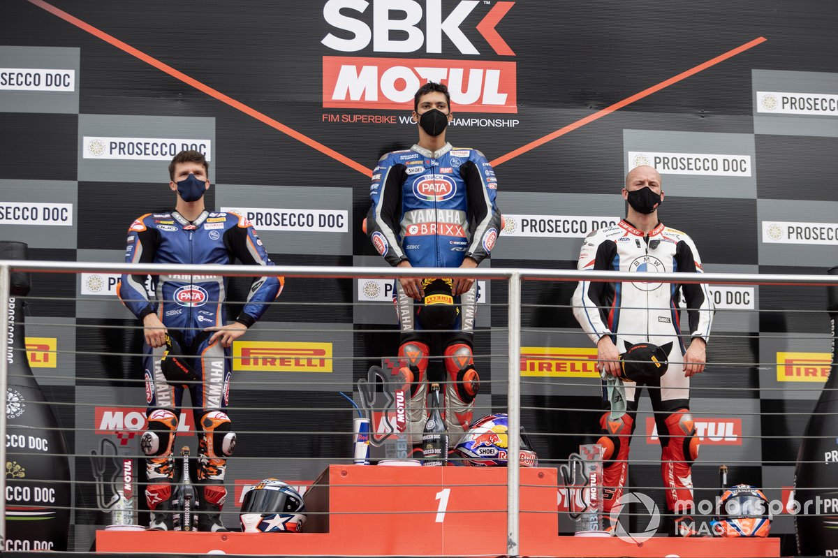 Podio: Garrett Gerloff, GRT Yamaha WorldSBK Team, Toprak Razgatlioglu, PATA Yamaha WorldSBK Team, Tom Sykes, BMW Motorrad WorldSBK Team