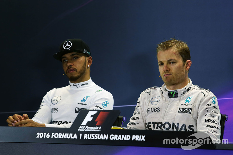 Press conference: winner Nico Rosberg, Mercedes AMG F1 Team, second place Lewis Hamilton, Mercedes AMG F1 Team