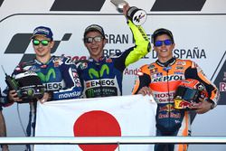 Podium: ganador, Valentino Rossi, Yamaha Factory Racing, segundo, Jorge Lorenzo, Yamaha Factory Raci