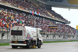 The track is swept clean of debris