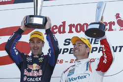 Podium: winner Jamie Whincup, Triple Eight Race Engineering Holden, second place Craig Lowndes, Triple Eight Race Engineering Holden