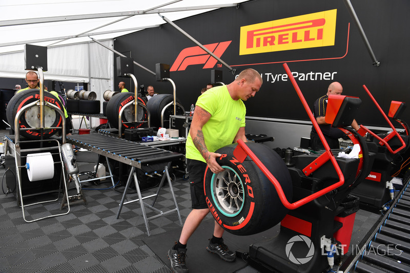 Pirelli tyres preparation area