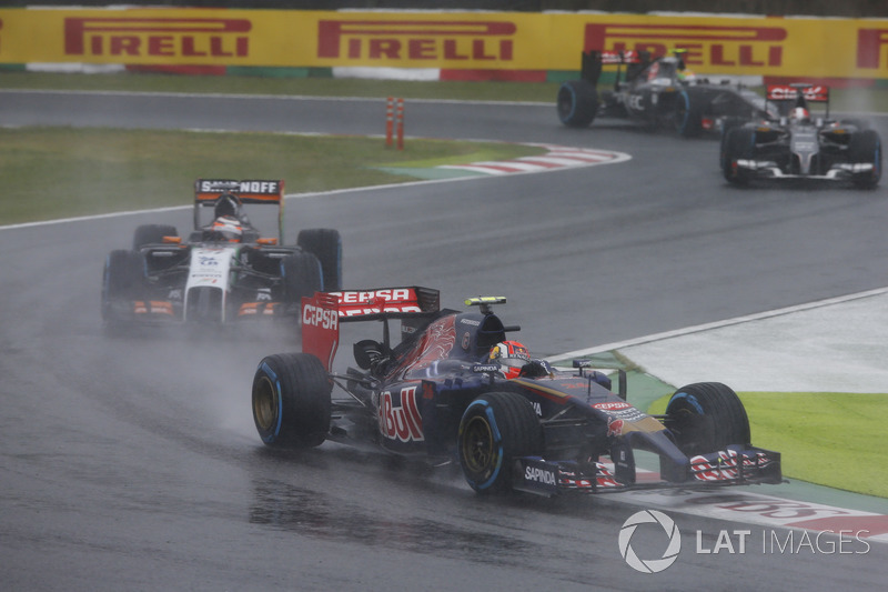 Daniil Kvyat, Scuderia Toro Rosso STR9, Nico Hulkenberg, Force India VJM07