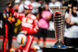 The trophy on display at the start