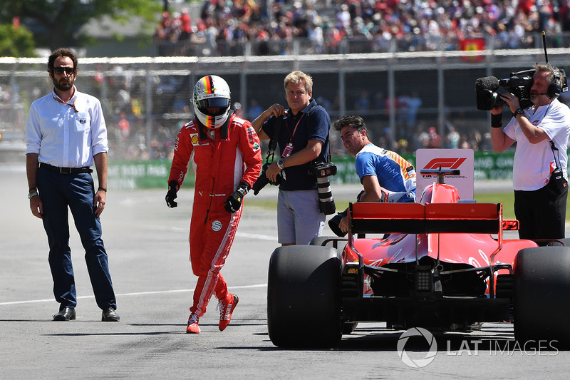 Pole sitter Sebastian Vettel, Ferrari SF71H celebrates in parc ferme
