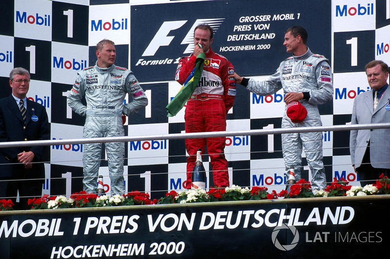 Podium: 1. Rubens Barrichello, Ferrari; 2. Mika Häkkinen, McLaren; 3. David Coulthard, McLaren