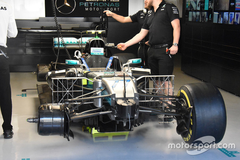 El coche de Valtteri Bottas, Mercedes AMG F1 W08