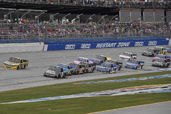Christopher Bell, Kyle Busch Motorsports Toyota and Parker Kligerman, Henderson Motorsports Toyota