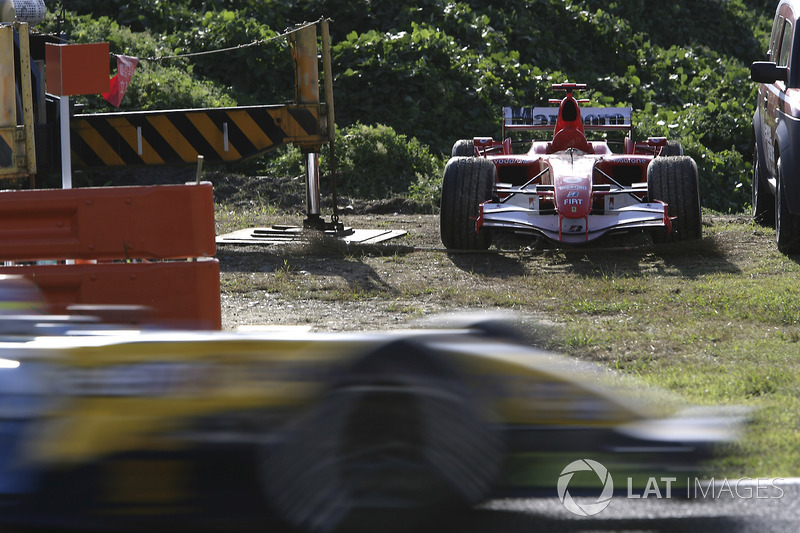 Broken down car of Michael Schumacher, Ferrari 248F1