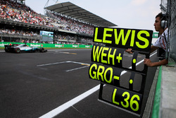 PIt board for Lewis Hamilton, Mercedes-Benz F1 W08