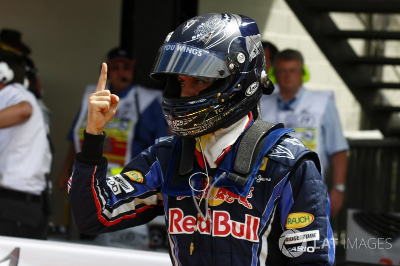 Sebastian Vettel, Red Bull Racing celebrates his pole position