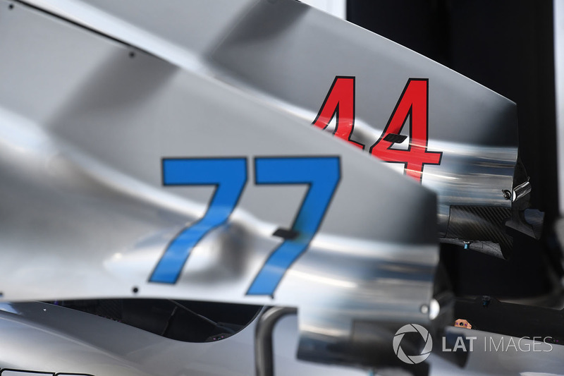 Vue détaillée de la carrosserie de la Mercedes-AMG F1 W09