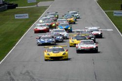 #3 Corvette Racing Chevrolet Corvette C7.R, GTLM: Antonio Garcia, Jan Magnussen leads the field at the green flag.