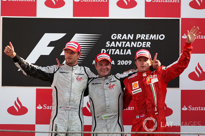 Podio: Rubens Barrichello, Brawn Grand Prix, Jenson Button, Brawn Grand Prix, Kimi Raikkonen, Ferrari