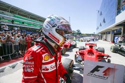 Race winner Sebastian Vettel, Ferrari, celebrates in Parc Ferme