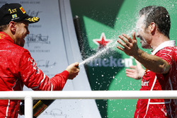 Podium: winner Sebastian Vettel, Ferrari