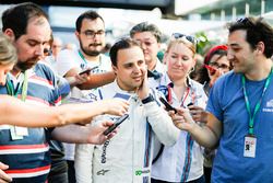 Felipe Massa, Williams, talks after his final home grand prix