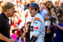 LAT Photographer Steven Tee directs Fernando Alonso, McLaren, for the McLaren team photo call