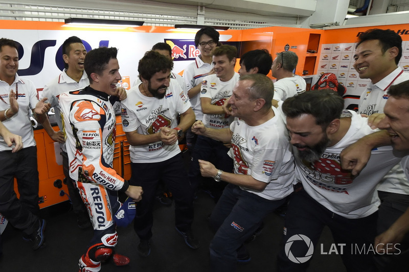 Worldchampion Marc Marquez, Repsol Honda Team celebrate with the team