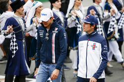 Esteban Ocon, Force India, and Lance Stroll, Williams Racing, in the drivers parade
