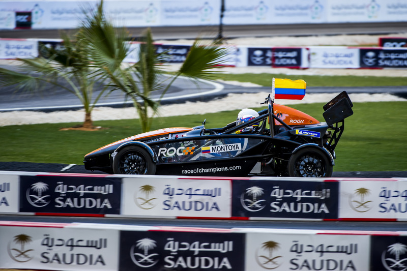 Juan Pablo Montoya driving the Ariel Atom Cup