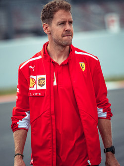 Sebastian Vettel, Ferrari walks the track