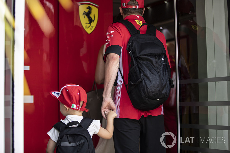 Kimi Raikkonen, Ferrari with son Robin Raikkonen