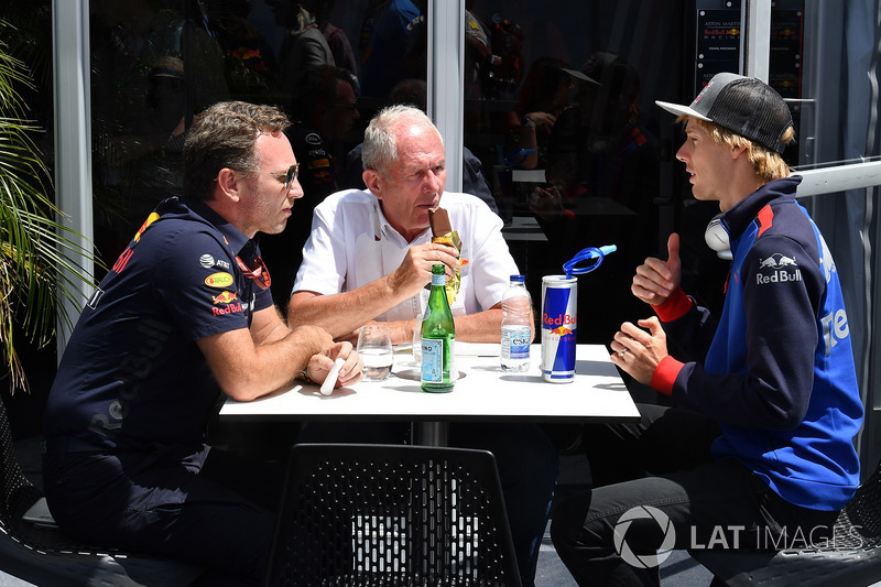 ccho, Dr Helmut Marko, Red Bull Motorsport Consultant and Brendon Hartley, Scuderia Toro Rosso