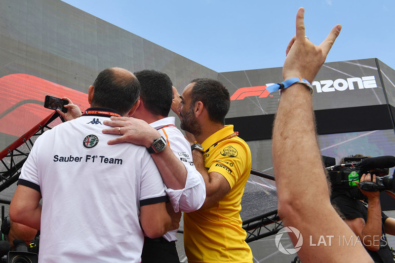 Frederic Vasseur, Sauber, Team Principal, Eric Boullier, McLaren Racing Director, Cyril Abiteboul, Renault Sport F1