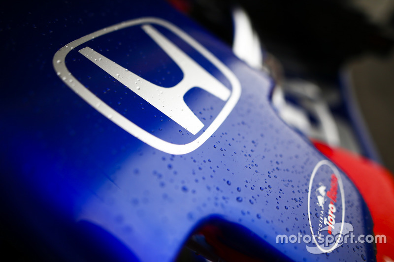 The Honda logo on the nose of the Toro Rosso STR13