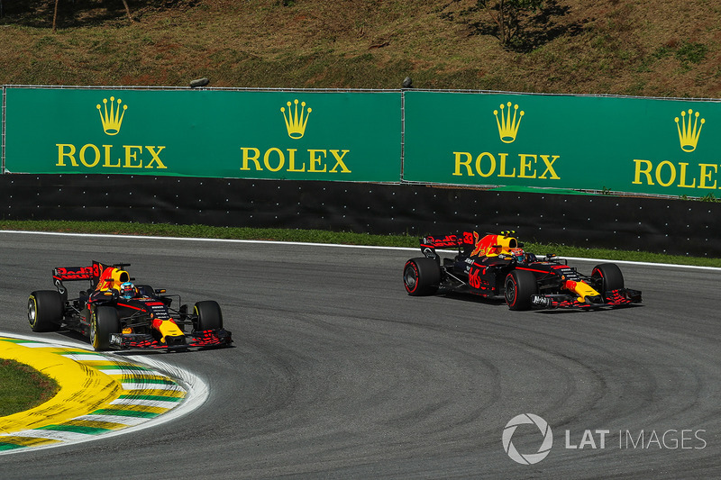 Daniel Ricciardo, Red Bull Racing RB13 and Max Verstappen, Red Bull Racing RB13