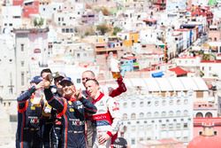 Podium: Winners Sébastien Ogier, Julien Ingrassia, M-Sport Ford WRT Ford Fiesta WRC, second place Dani Sordo, Carlos Del Barrio, Hyundai Motorsport Hyundai i20 Coupe WRC, third place Kris Meeke, Paul Nagle, Citroën World Rally Team Citroën C3 WRC