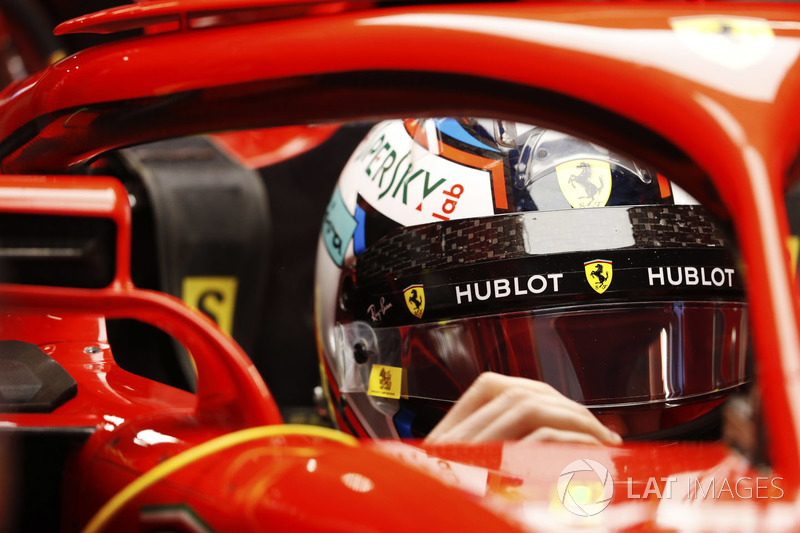 Kimi Raikkonen, Ferrari, nell'abitacolo della sua monoposto