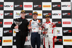 Podium: second place Tristan Charpentier, Fortec Motorsports, Race winner Nicolai Kjaergaard, Carlin, third place Kush Maini, Lanan Racing