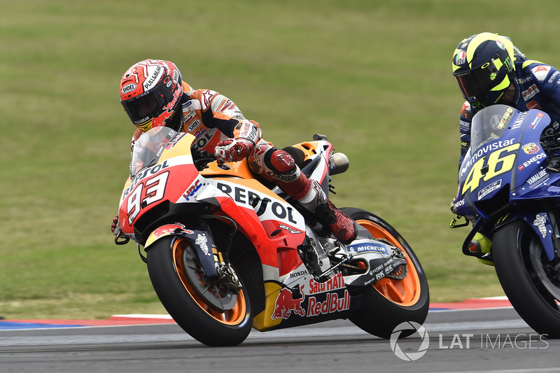 Accidente de Marc Márquez, Repsol Honda Team y Valentino Rossi, Yamaha Factory Racing