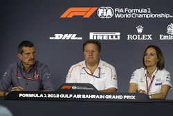 Guenther Steiner, Haas F1 Team Principal, Zak Brown, McLaren Executive Director and Claire Williams,