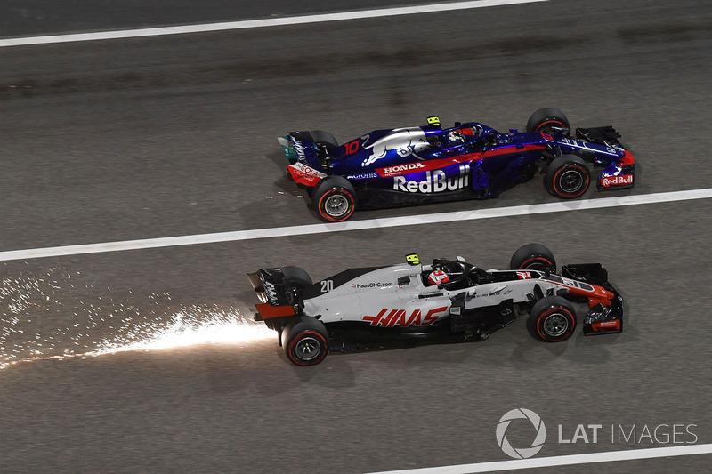 Kevin Magnussen, Haas F1 Team VF-18, Pierre Gasly, Scuderia Toro Rosso STR13