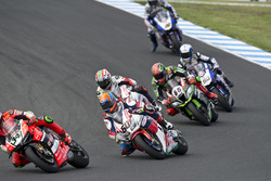 Davide Giugliano, Aruba.it Racing - Ducati Team, Michael van der Mark, Honda WSBK Team, Nicky Hayden, Honda WSBK Team, Tom Sykes, Kawasaki Racing Team et Sylvain Guintoli, Pata Yamaha