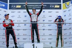 Podium: race winner Hugo De Sadeleer, Tech 1 Racing, second place Dorian Boccolacci, Tech 1 Racing, third place Lando Norris, Josef Kaufmann Racing 