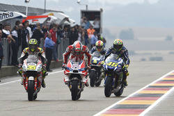 Cal Crutchlow, Team LCR, Honda; Andrea Dovizioso, Ducati Team; Valentino Rossi, Yamaha Factory Racin