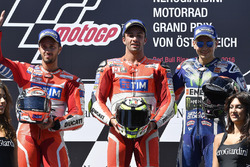 Podium: second place Andrea Dovizioso, Ducati Team, race winner Andrea Iannone, Ducati Team, third p
