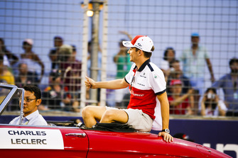 Charles Leclerc, Alfa Romeo Sauber F1 Team, on the drivers' parade