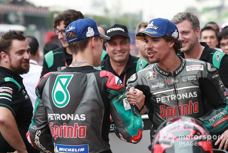 Polesitter Fabio Quartararo, Petronas Yamaha SRT, terzo classificato Franco Morbidelli, Petronas Yamaha SRT